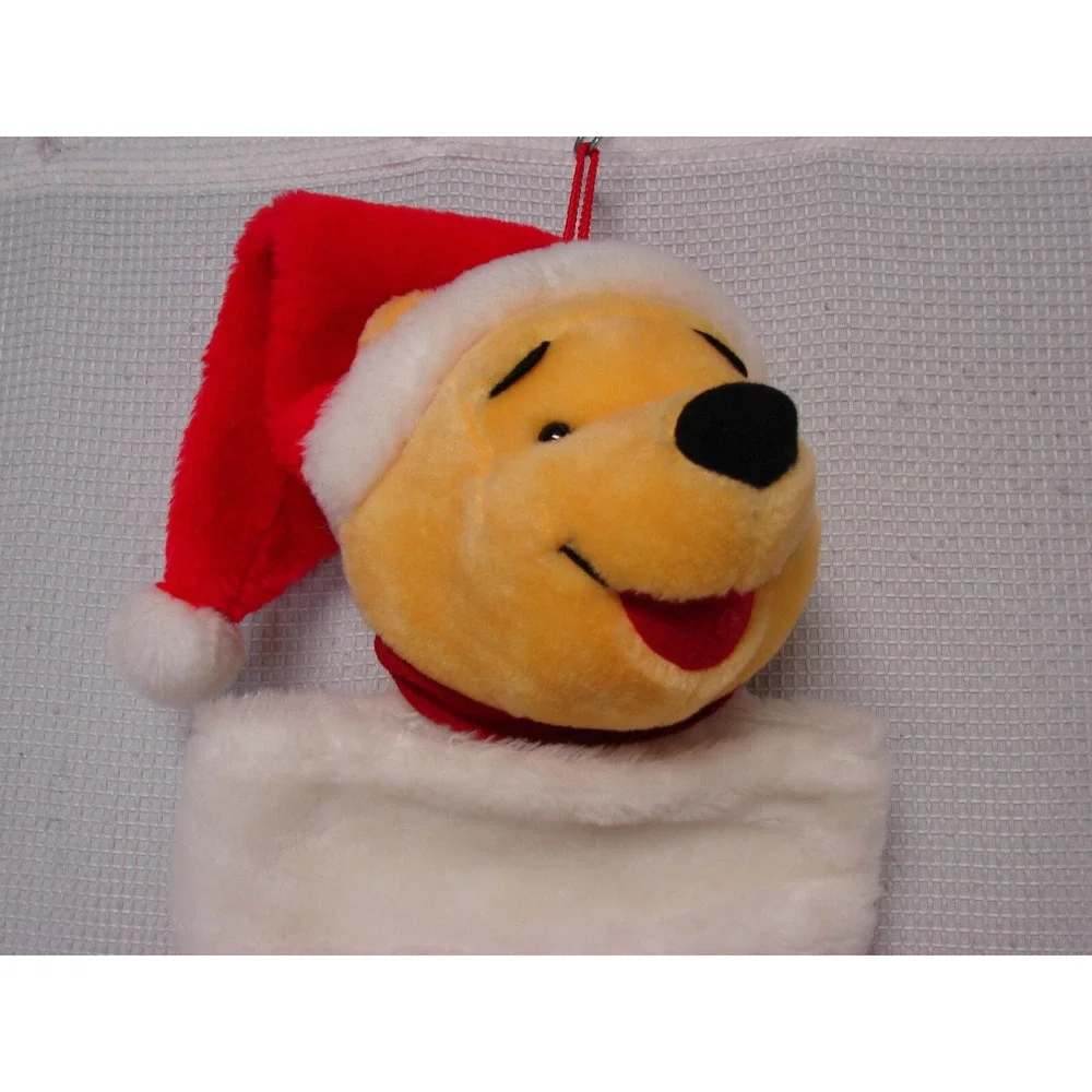 Santas Best Disney Winnie The Pooh Plush Christmas Stocking 20 Inches Red White